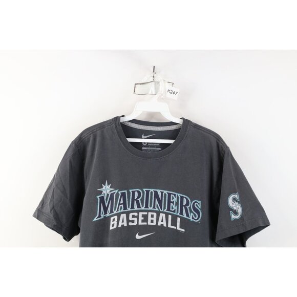 Vtg Y2K Nike Mens L Travis Scott Center Swoosh Seattle Mariners Baseball T-Shirt - Picture 2 of 16
